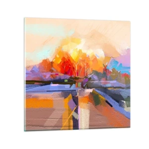 Glasbild - Bild auf glas - Der Herbst ist geworden - 30x30 cm