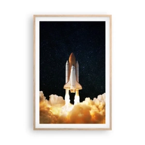 Poster in einem Rahmen aus heller Eiche - Ad Astra! - 61x91 cm