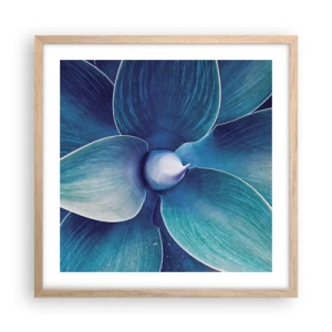 Poster in einem Rahmen aus heller Eiche - Bläulich vom Himmel - 50x50 cm