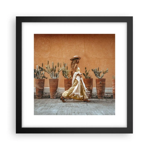 Poster in einem schwarzem Rahmen - Hippie-Stil - 30x30 cm