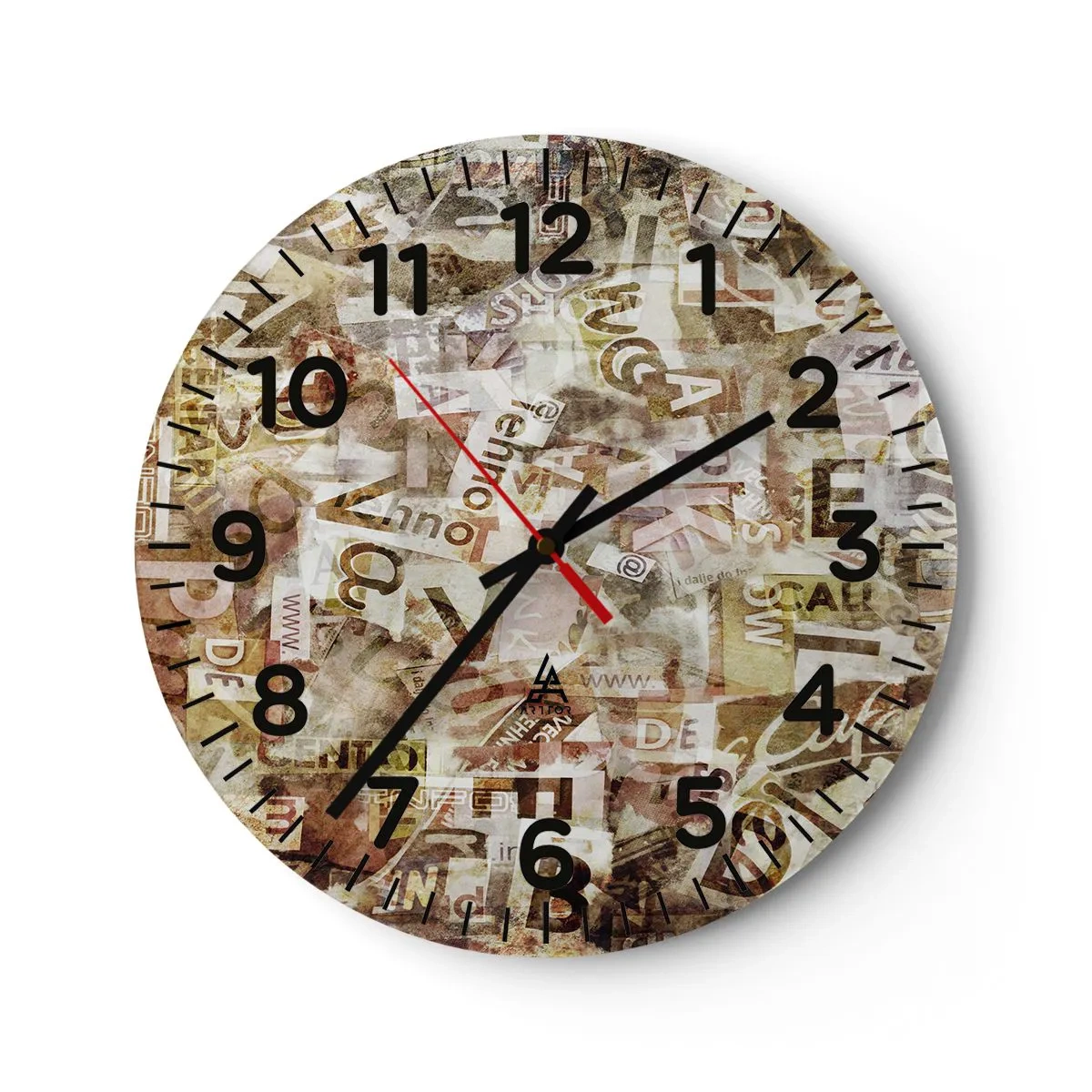 Wanduhr - Glasuhr - Ich vereinige das Geschwätz - 30x30 cm