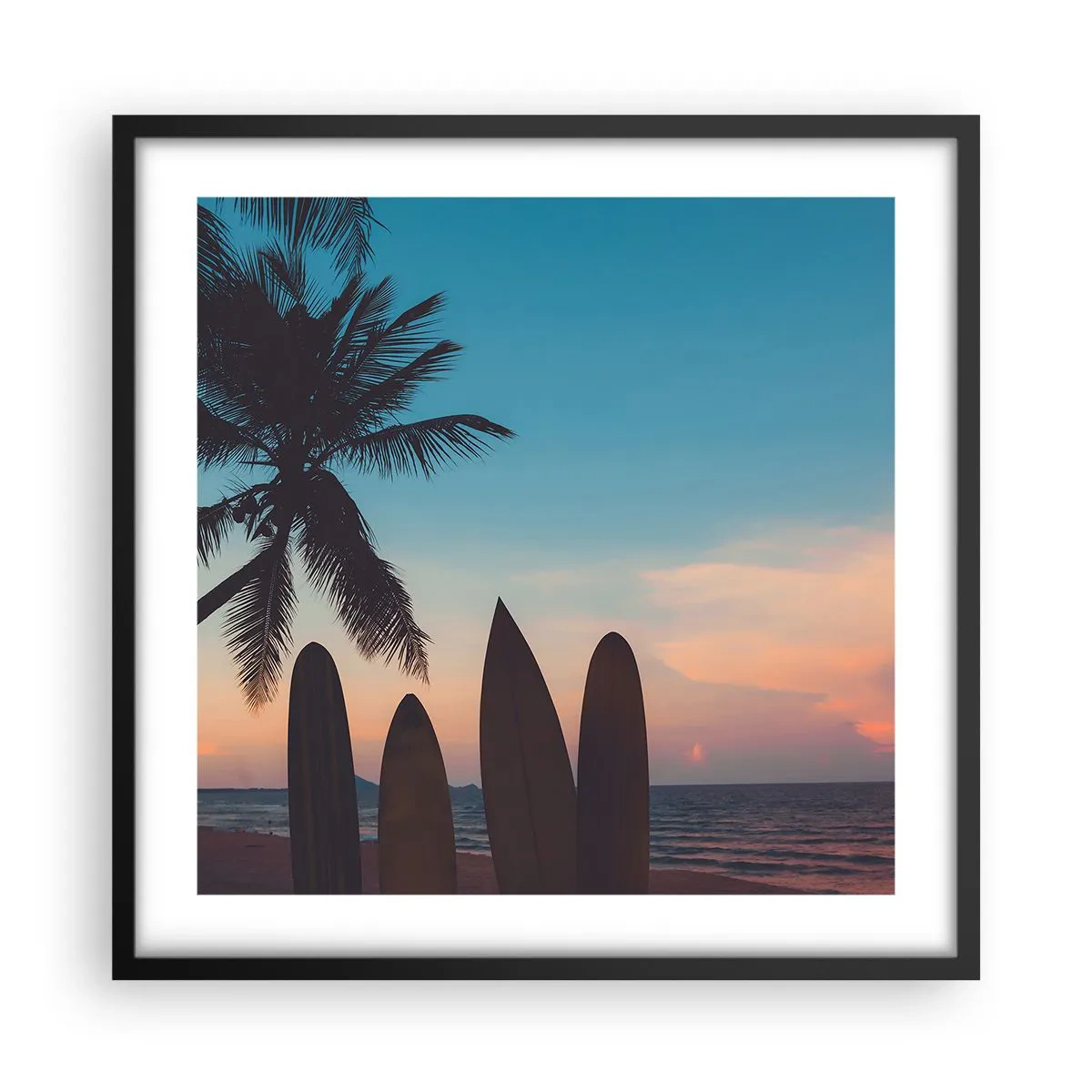 Poster in einem schwarzem Rahmen - Morgen wird es auch lustig - 50x50 cm