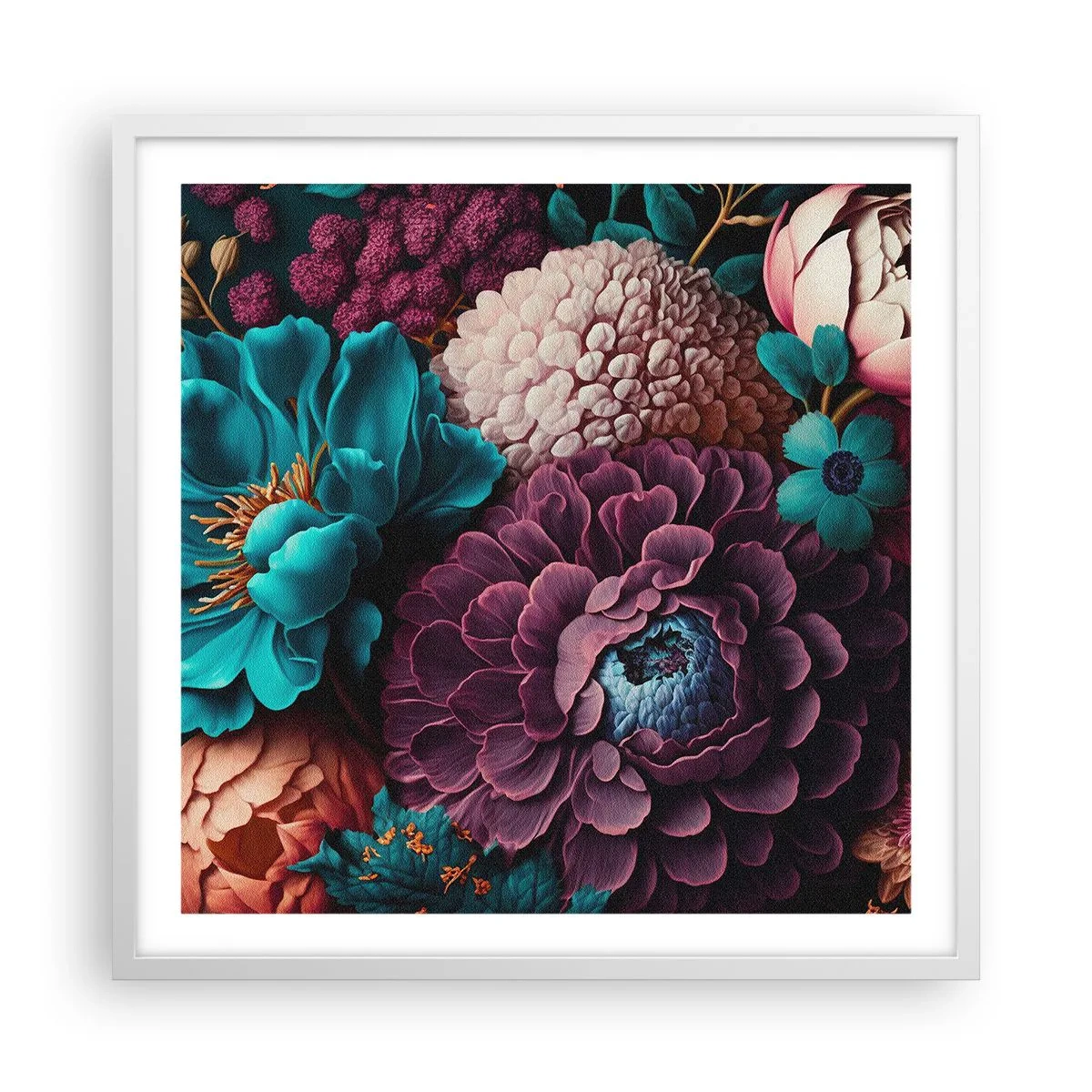 Poster in einem weißen Rahmen - Natur in Hülle und Fülle - 60x60 cm