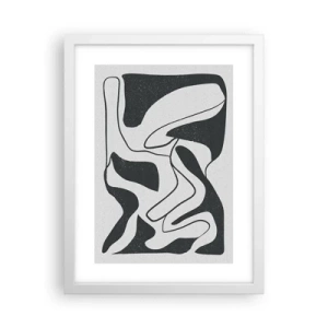 Poster in einem weißen Rahmen - Abstraktes Spiel im Labyrinth - 30x40 cm