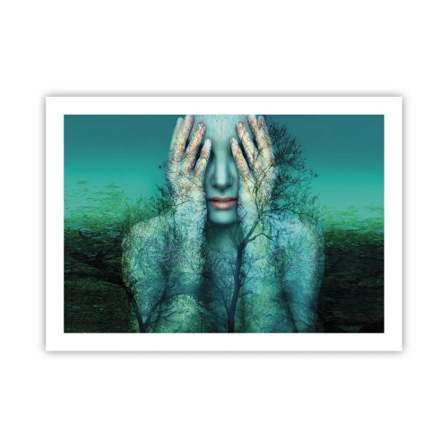 Poster - Eingetaucht in Blau - 70x50 cm