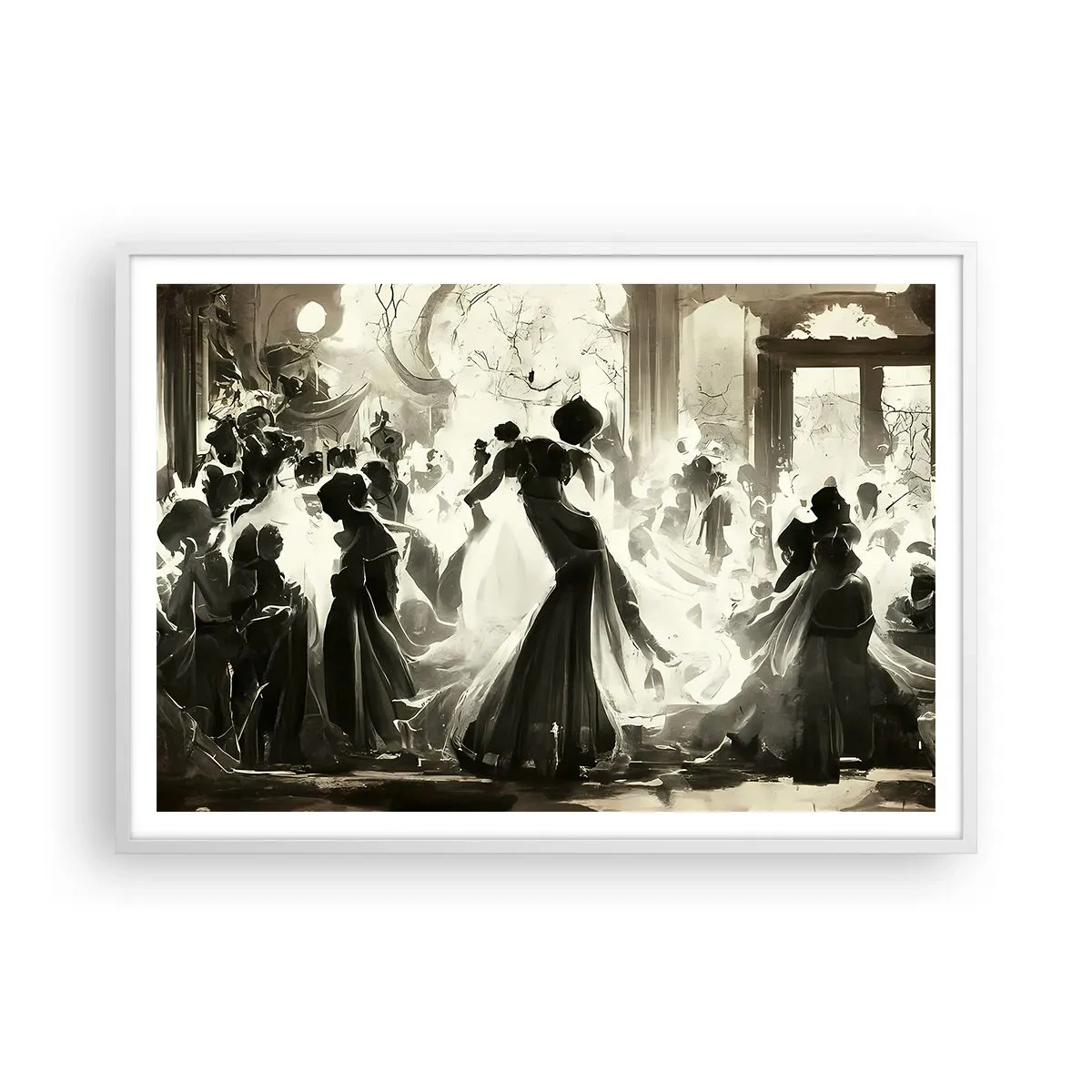 Poster in einem weißen Rahmen - Die große Maskerade - 100x70 cm