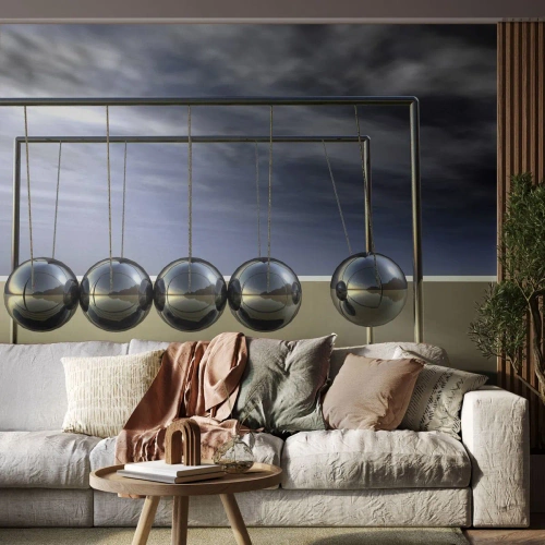 Fototapete Standard Eco - Die Energie der Welt - Newtons Pendel, Physik, Abstraktion - 500x350 cm