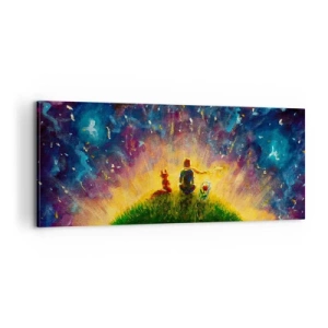 Bild auf Leinwand - Leinwandbild - Liebe und Freundschaft - die ganze Welt - 100x40 cm