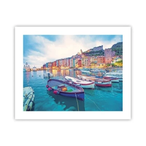 Poster - Bunter Abend im Hafen - 50x40 cm