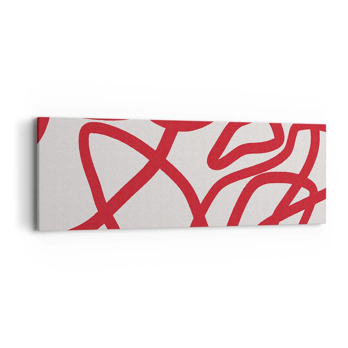 Bild auf Leinwand - Leinwandbild - Rot auf Weiß - 90x30 cm