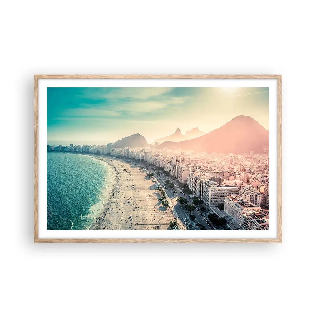 Poster in einem Rahmen aus heller Eiche - Ewiger Urlaub in Rio - 91x61 cm