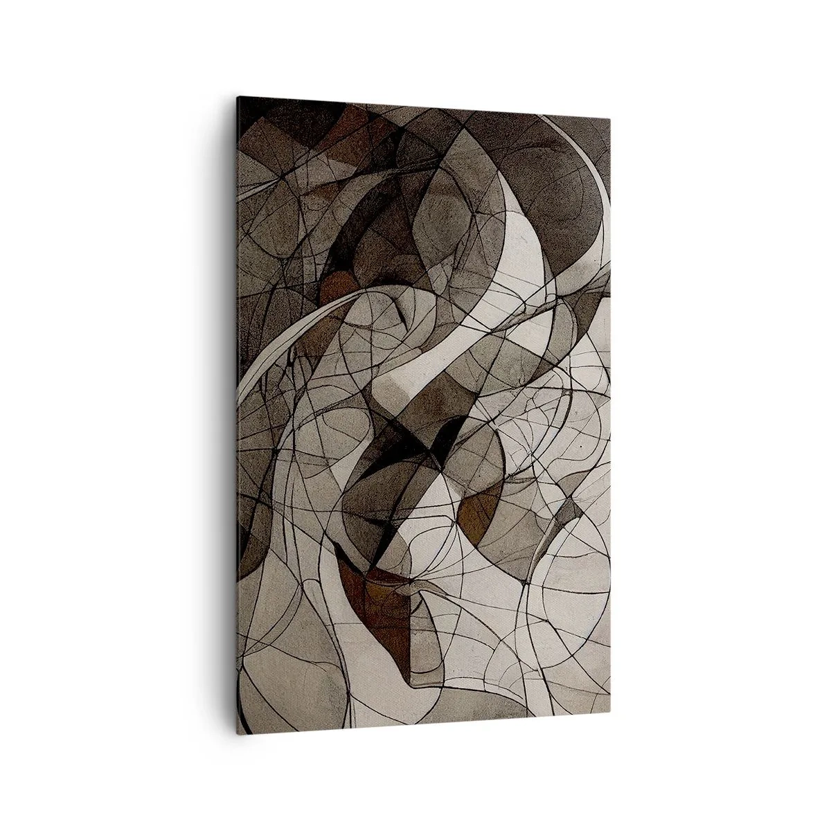 Bild auf Leinwand - Leinwandbild - Abstraktes Muster in Braun- und Erdtönen - 80x120cm - Zirkulation von Erdfarben - Moderne Wanddekoration für Wohnzimmer und Schlafzimmer ARTTOR