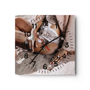 Wanduhr - Glasuhr - Von den Wellen geworfen? - 30x30 cm