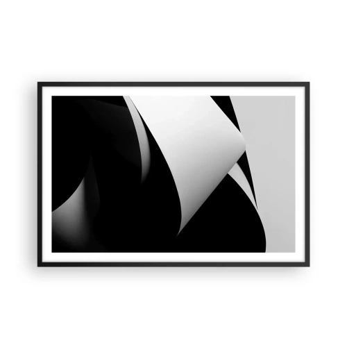 Poster in einem schwarzem Rahmen - Lichtflächen aus der Schattentiefe - 91x61 cm