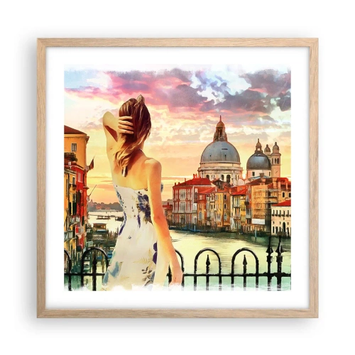 Poster in einem Rahmen aus heller Eiche - Als Abenteuer nur in ... - 50x50 cm