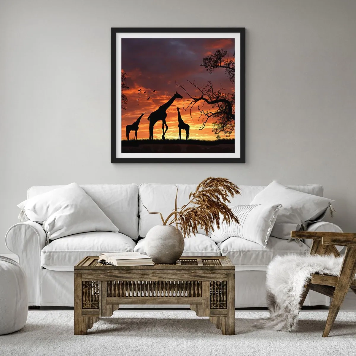 Poster in einem schwarzem Rahmen - Ein kleines Abendessen mit deinen Liebsten - 40x40 cm