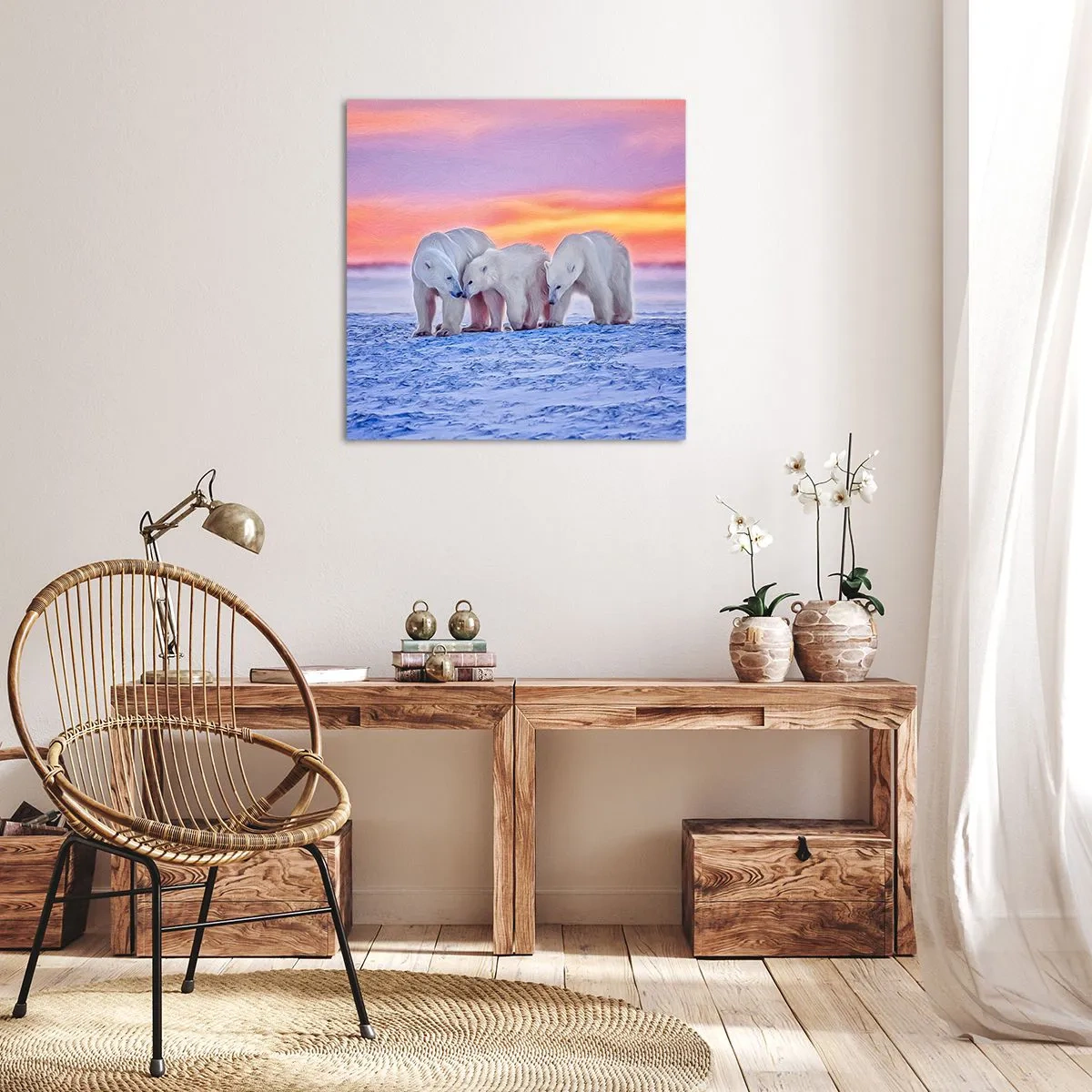 Bild auf Leinwand - Leinwandbild - Familienwärme ist genug - 40x40 cm