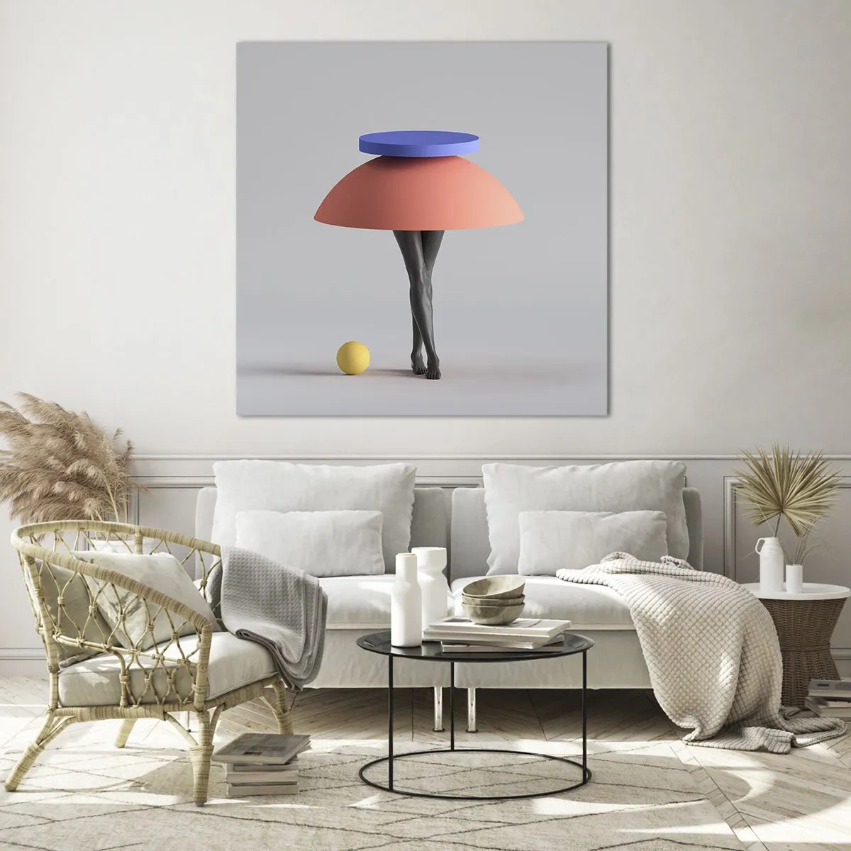 Glasbild - Bild auf glas - Surrealistische Komposition - 70x70 cm