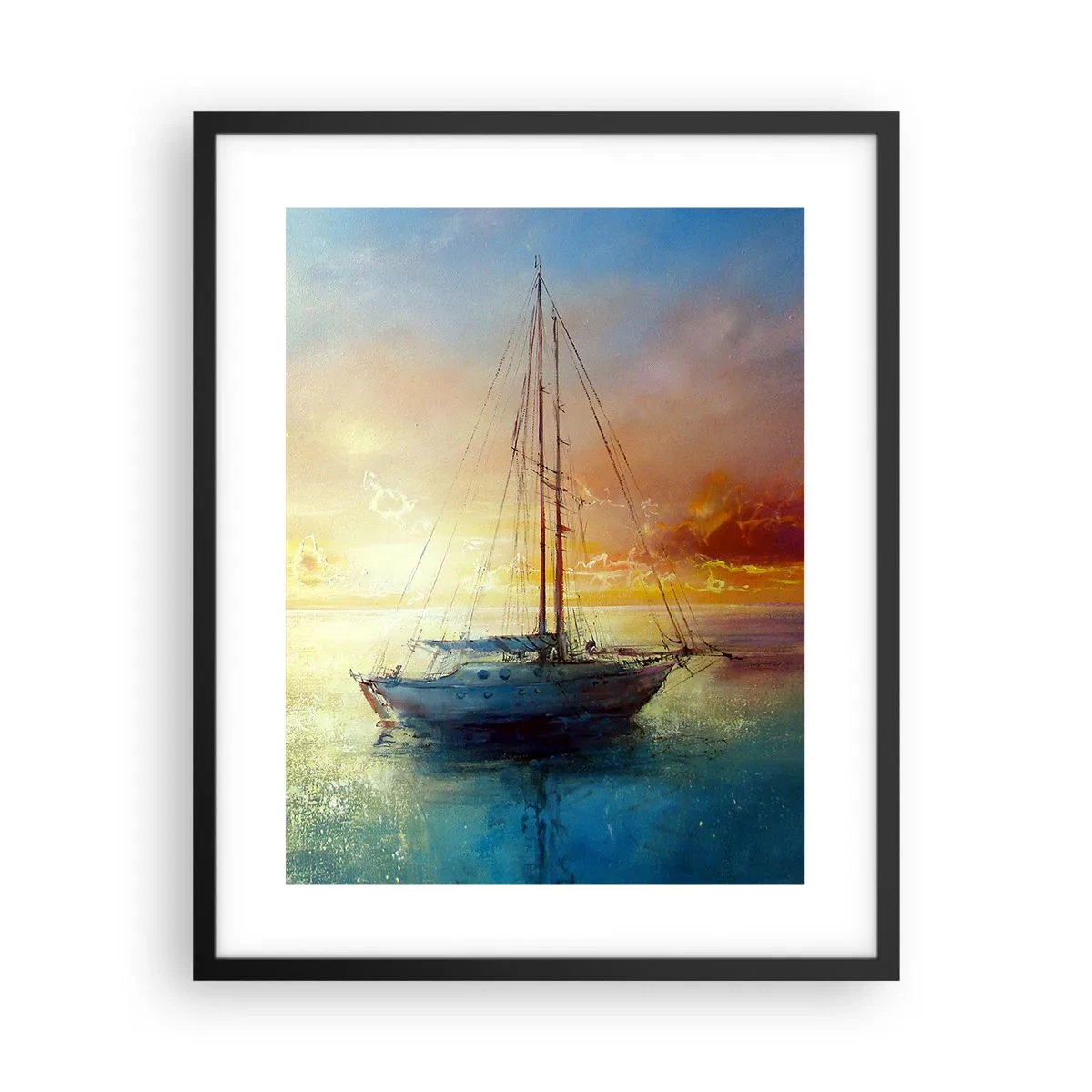 Poster in einem schwarzem Rahmen - In einer goldenen Bucht - 40x50 cm