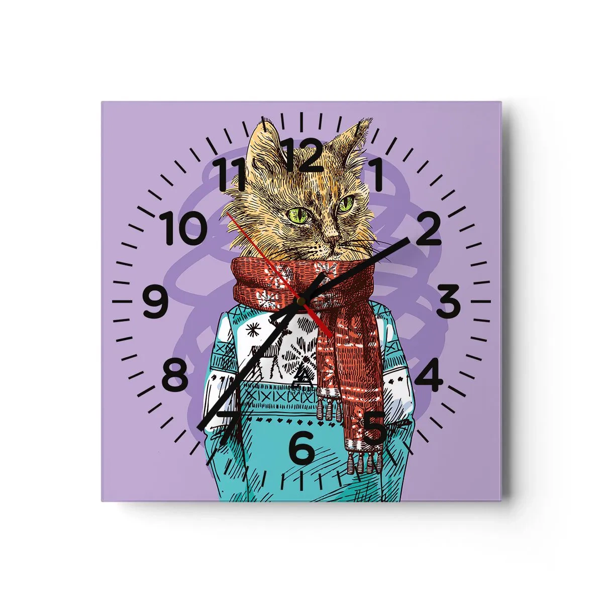 Wanduhr - Glasuhr - Die Katze nicht nur in Schuhen - 30x30 cm