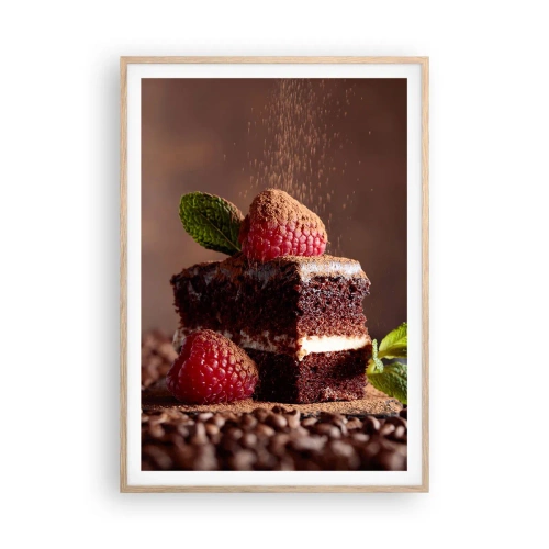 Poster in einem Rahmen aus heller Eiche - Das Leben ist süß - 70x100 cm