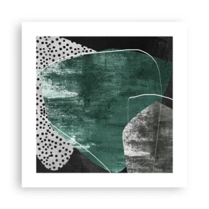 Poster - Bunte Abstraktion mit Blattgold - 40x40 cm