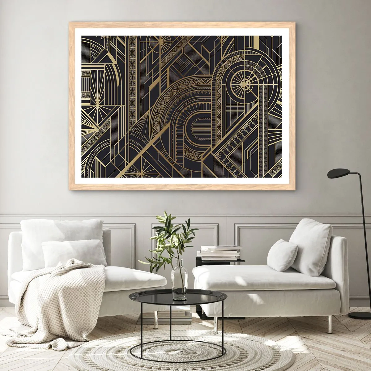 Poster in einem Rahmen aus heller Eiche - Konzepte, Ideen, Pläne - 100x70 cm