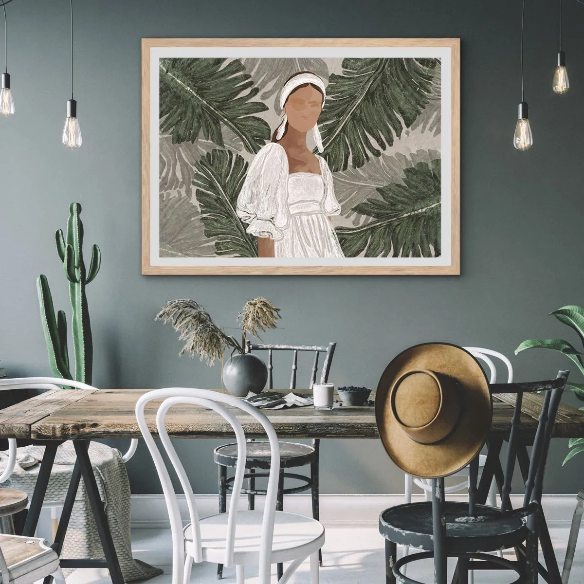 Poster in einem Rahmen aus heller Eiche - Exotisches Porträt - 70x50 cm