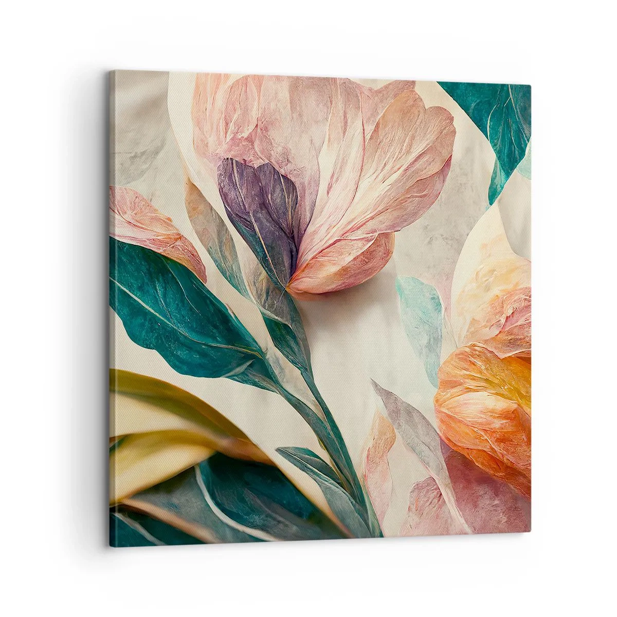 Bild auf Leinwand - Leinwandbild - Blumen der südlichen Inseln - 60x60 cm