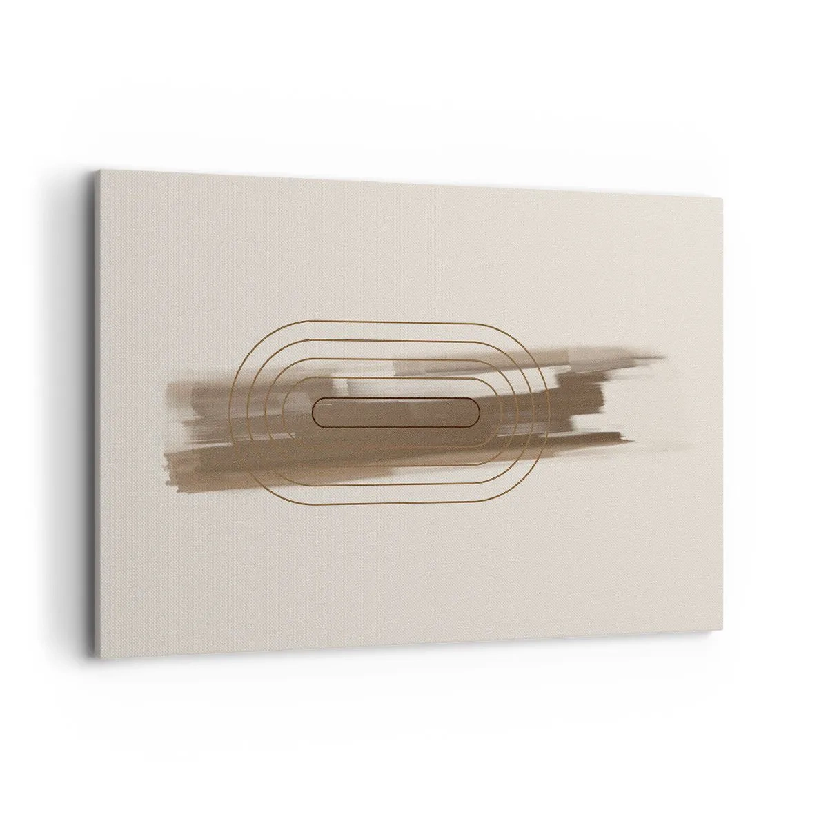 Bild auf Leinwand - Leinwandbild - Eine minimalistische Komposition in Beige- und Grautönen mit geometrischem Muster - 120x80cm - Ein Hauch von Grau - Moderne Wanddekoration für Wohnzimmer und Schlafzimmer ARTTOR