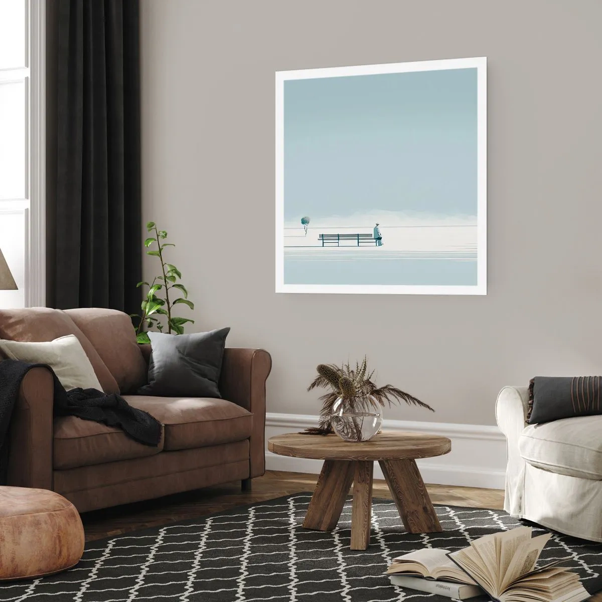 Poster - Ja, ich warte. - 60x60 cm