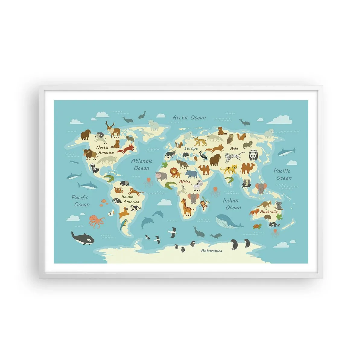 Poster in einem weißen Rahmen - Gute Nachbarn - 91x61 cm