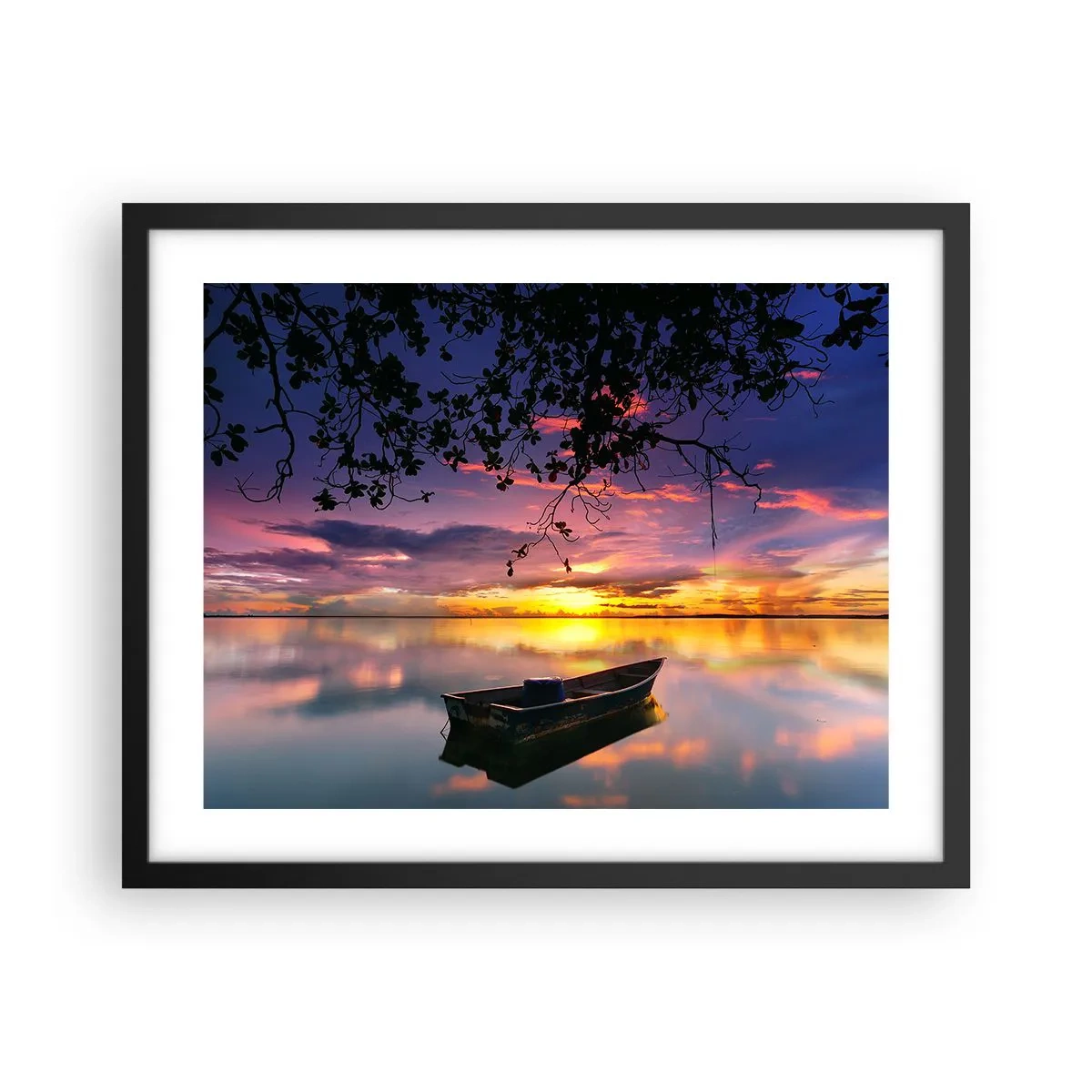 Poster in einem schwarzem Rahmen - Du scheinst mitten am Himmel zu hängen... - 50x40 cm