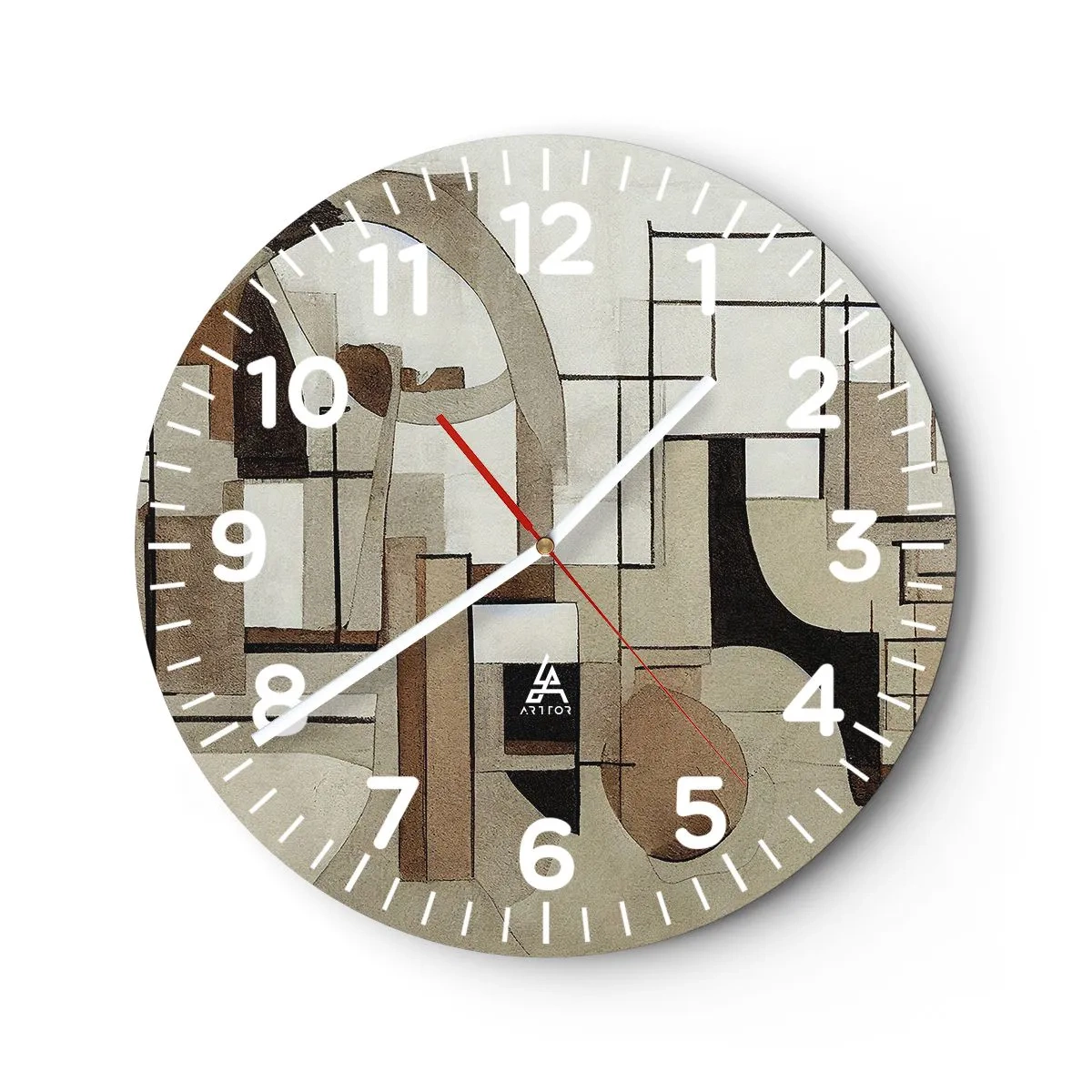 Wanduhr - Glasuhr - Stadtbild 2.0 - 40x40 cm