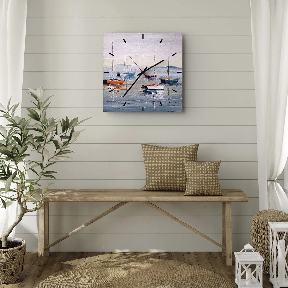 Wanduhr - Glasuhr - Wohlverdiente Ruhe - 40x40 cm