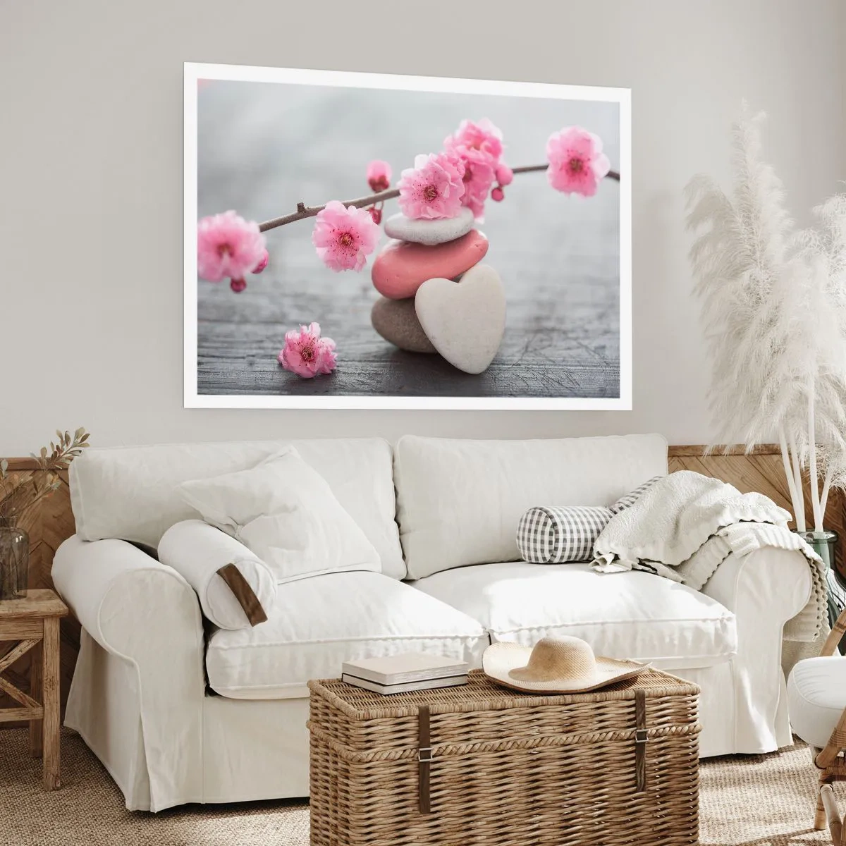 Poster - Glückseligkeit mit einer Kirschblüte - 50x40 cm