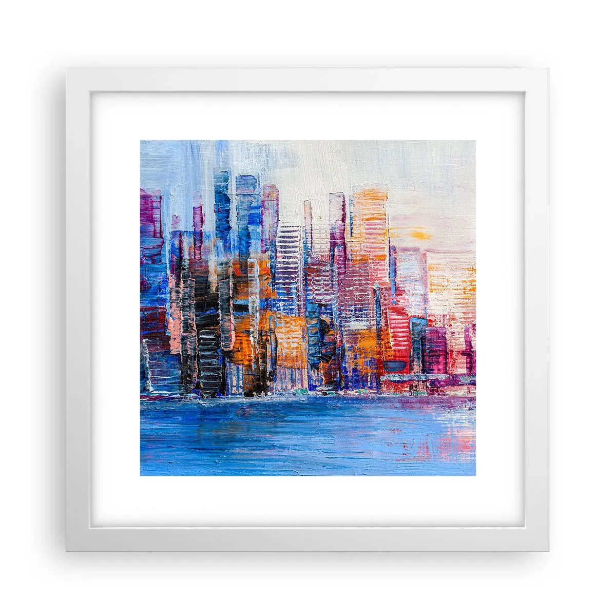 Poster in einem weißen Rahmen - Fröhliche Metropole - 30x30 cm