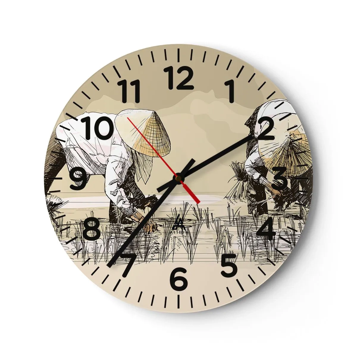 Wanduhr - Glasuhr - Erfolgreiche Ernte - 40x40 cm