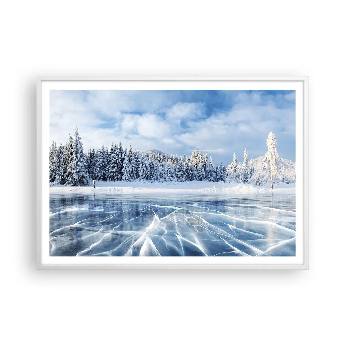 Poster in einem weißen Rahmen - Eine schillernde und kristallklare Aussicht - 100x70 cm