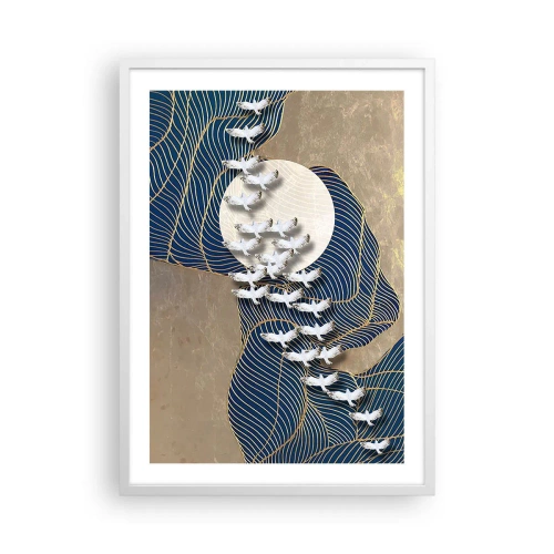 Poster in einem weißen Rahmen - Freiheit, Wandern, Gemeinschaft - 50x70 cm