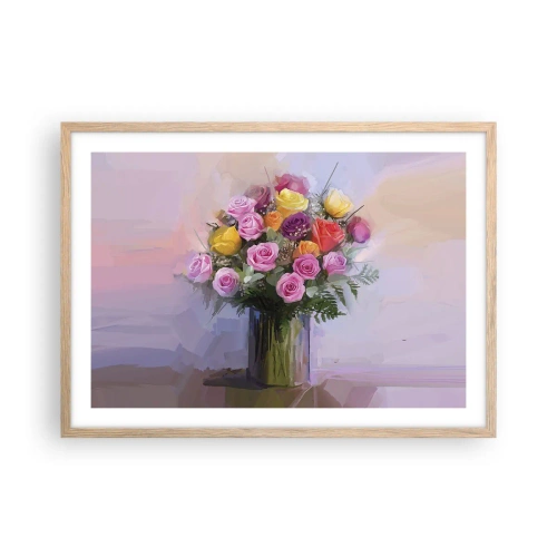 Poster in einem Rahmen aus heller Eiche - Festgehaltene Schönheit - 70x50 cm