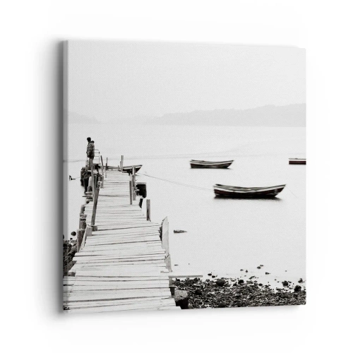 Bild auf Leinwand - Leinwandbild - Ruhig und sauber über dem Wasser - 40x40 cm