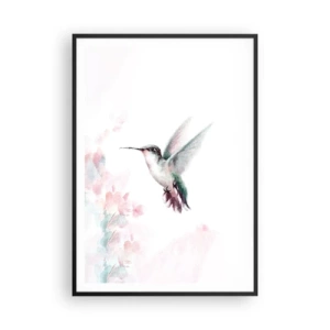 Poster in einem schwarzem Rahmen - Im Flattern gehalten - 70x100 cm