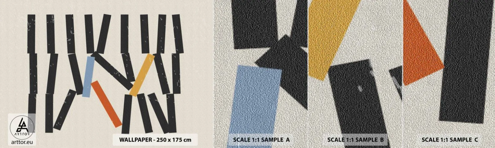 Fototapeten Muster Premium Sand - Domino – Komposition - Minimalismus, Hipster, Zeitgenössisch - 100x30 cm