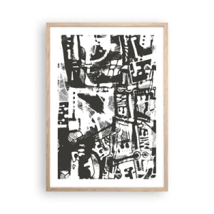 Poster in einem Rahmen aus heller Eiche - Ordnung oder Chaos? - 50x70 cm