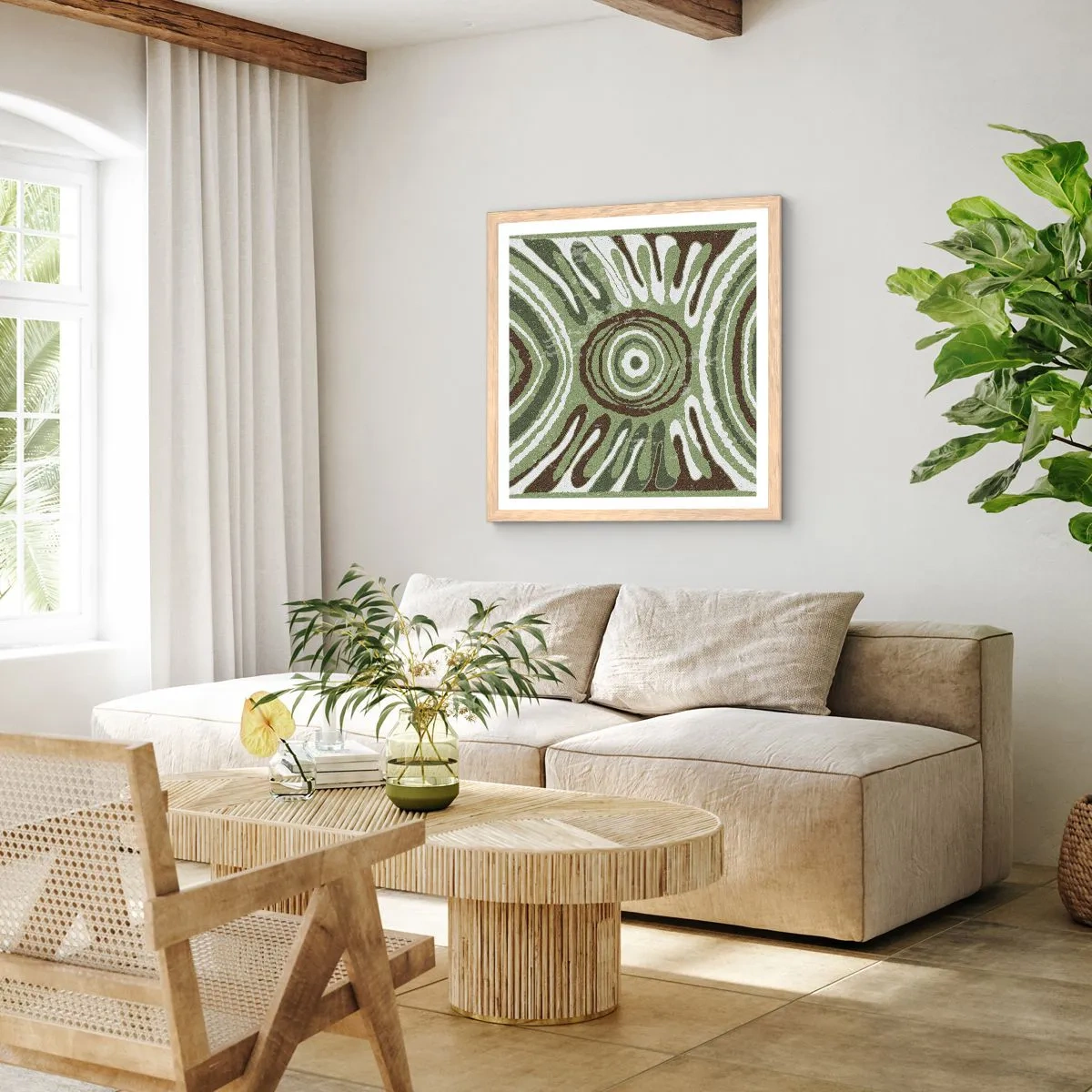 Poster in einem Rahmen aus heller Eiche - Explosion von Emotionen - 60x60 cm