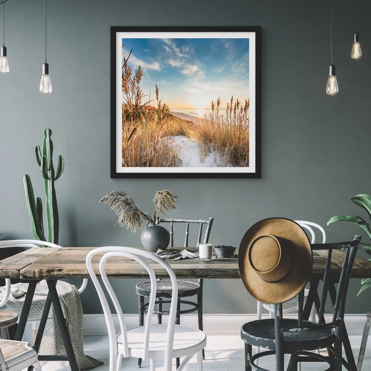 Poster in einem schwarzem Rahmen - Nordstrand - 60x60 cm