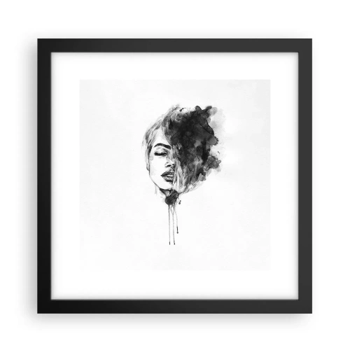 Poster in einem schwarzem Rahmen - Wovon träumt das Mädchen - 30x30 cm