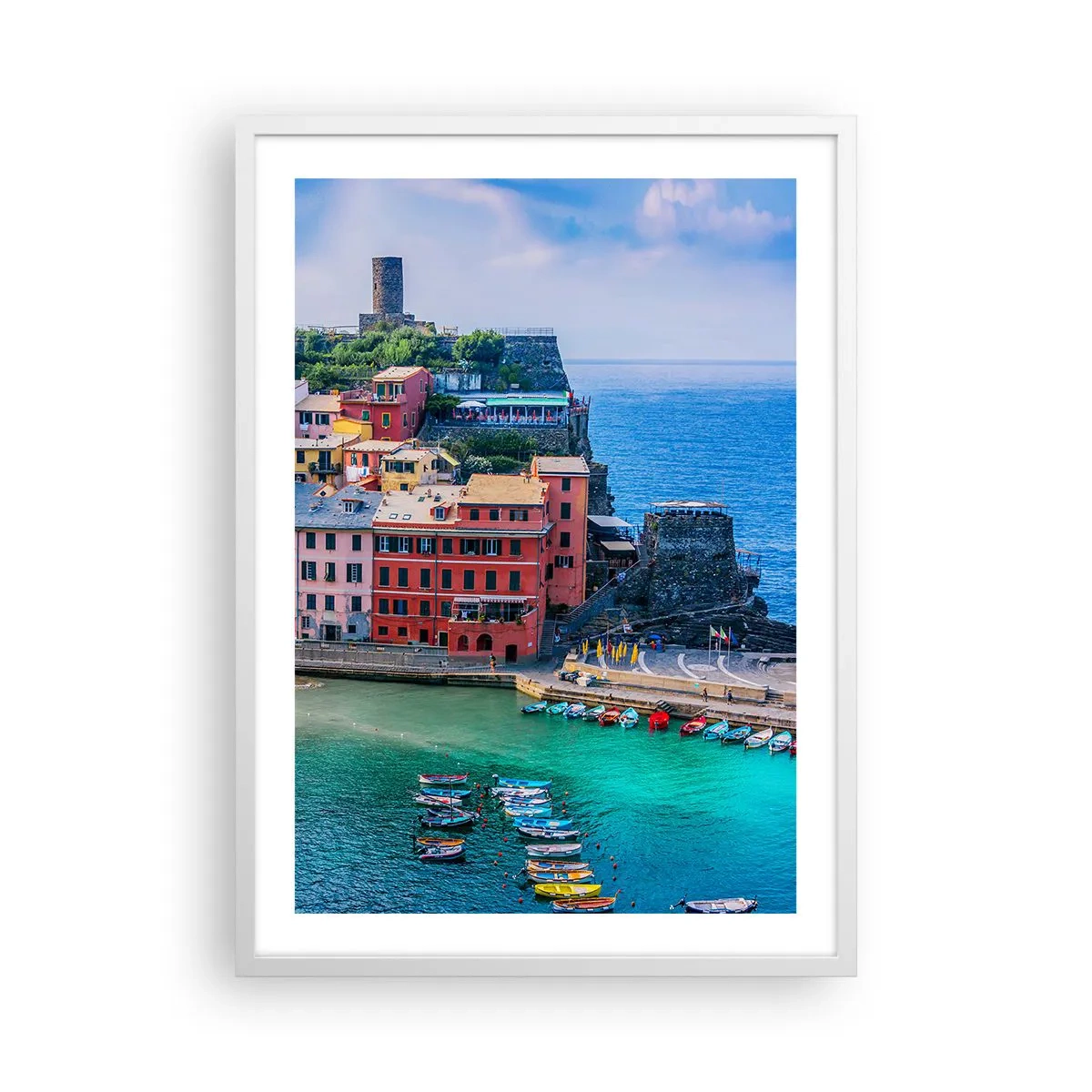 Poster in einem weißen Rahmen - Mediterrane Zauberstadt - 50x70 cm