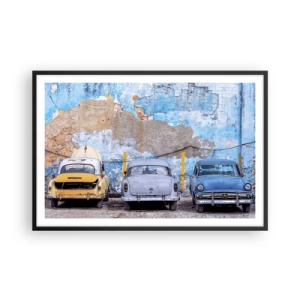 Poster in einem schwarzem Rahmen - Treffen der Veteranen - 91x61 cm